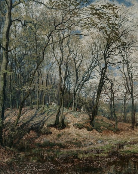 Carl Rodeck „Frühling im Walde“ (Öl auf Leinwand, auf Karton gelegt, 1870)