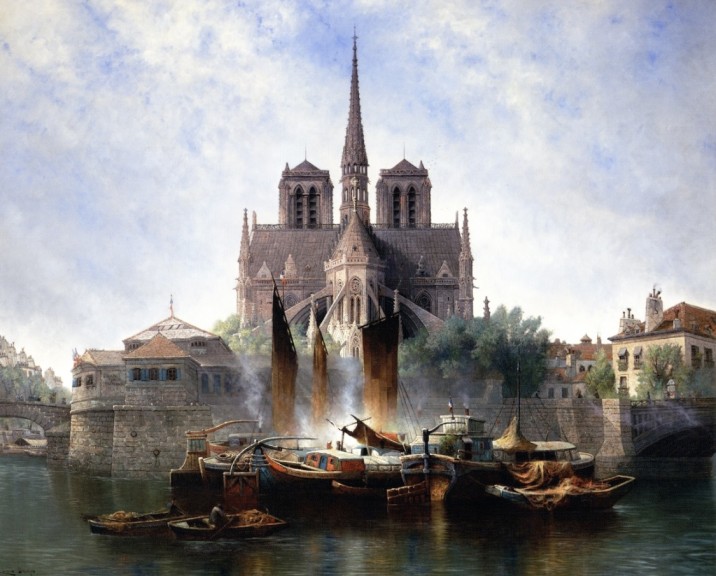 Edwin Deakin „Notre Dame, Paris“ (Öl auf Leinwand, 1893, Privatsammlung)