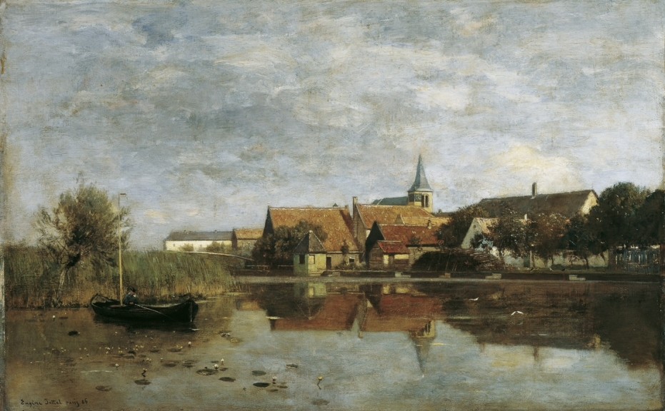 Eugen Jettel „Ansicht von Giessen (Nordbrabant)“ (Öl auf Leinwand, 1886, 55,5 cm x 86,5 cm, Österreichische Galerie Belvedere, Wien)