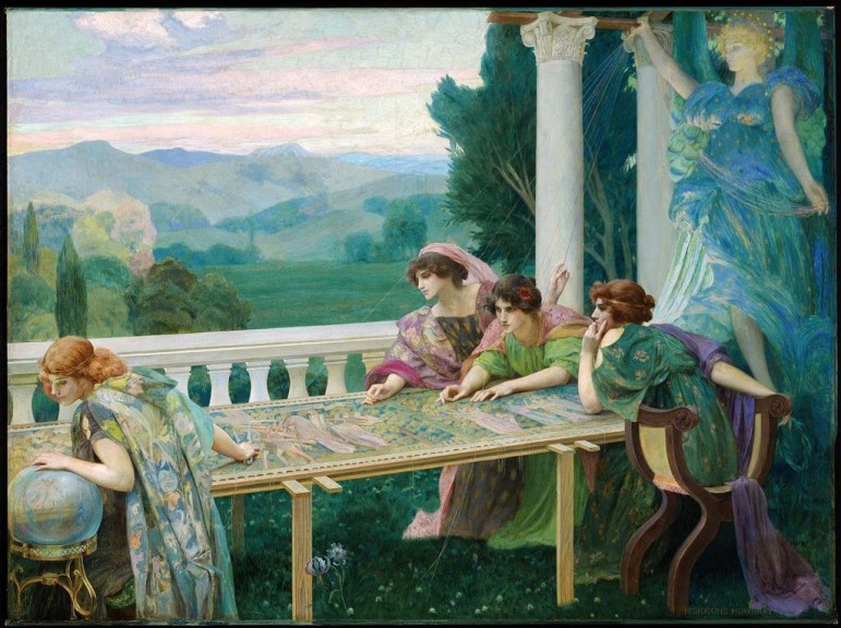 Harry Siddons Mowbray „Das Schicksal“ (Öl auf Leinwand, 1896, 75,8 cm x 102,8 cm, Boston Museum of Fine Arts)