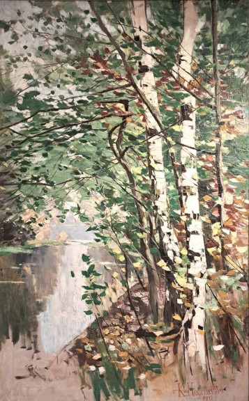 Karl Hagemeister „Birken am Fluß“ (Öl auf Leinwand, 1902, Bröhan-Museum)