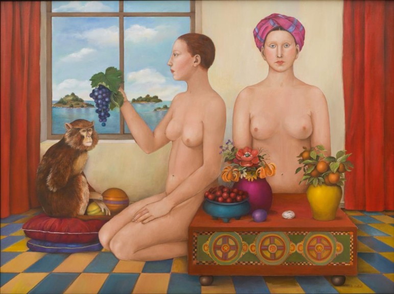 Muriel Kalish „Zwei Schwestern“ (Öl auf Leinwand, 1982, 86 cm x 117 cm, Foto: ©️ Roman März)