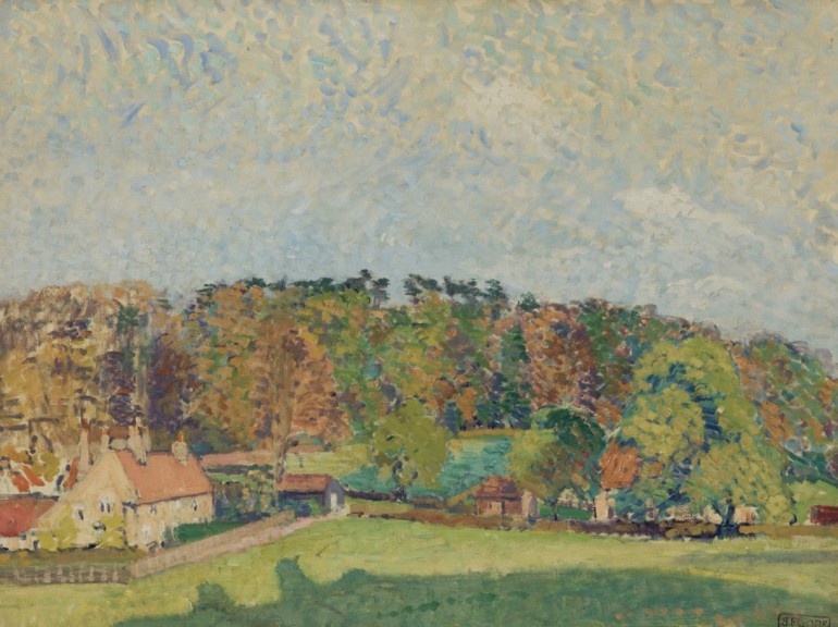 Spencer Gore „Herbst, Sussex“ (Öl auf Leinwand, ca. 1907, 46 cm x 61,3 cm, Art Gallery of South Australia)