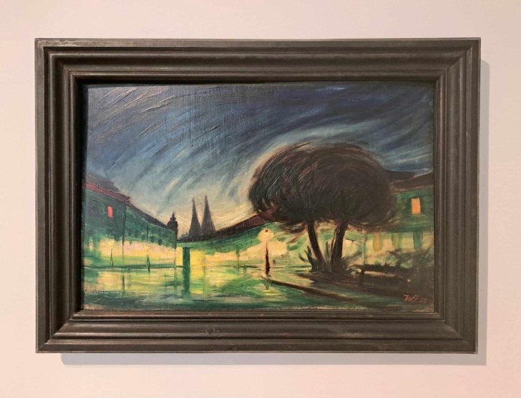 Werner Heldt „Nächtliche Regenstraße“ (Öl auf Leinwand, 1928, Galerie Brusberg)