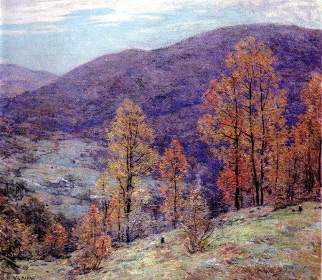 Willard Metcalf „Autumn Glory“ (Öl auf Leinwand, 66,6 cm × 73,6 cm, Privatsammlung)